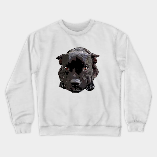 Staffy Looking Cute! Crewneck Sweatshirt by ElegantCat